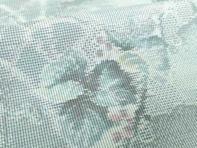 平和屋着物●都喜ヱ門 本場大島紬 白大島 9マルキ 総絣 雪輪葡萄蔦の葉文 やまと誂製 藤絹織物謹製 ロング丈 正絹 逸品 未使用 DABE5670ps