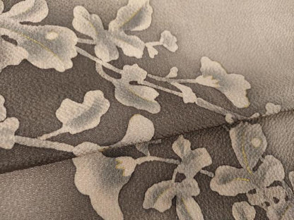 平和屋着物●訪問着　草葉文　鬼しぼ縮緬　金彩　鈴乃屋扱い　正絹　逸品　DABE5672ps
