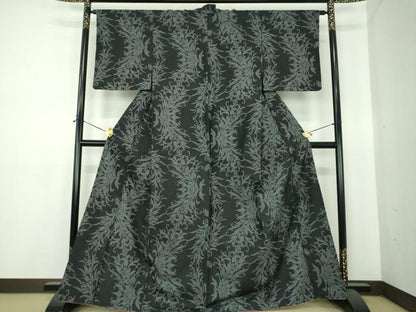 平和屋着物●本場大島紬　7マルキ　更紗花文　正絹　逸品　未使用　DABE5673ps