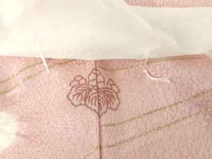 平和屋着物●訪問着　刺繍　絞り　雲取り地紙花文　金銀彩　正絹　逸品　未使用　DABE5675ps
