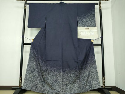 平和屋着物●インド・アッサム　野蚕糸　手織　ムガシルク　訪問着　霞文　たたき染め　証紙付き　正絹　逸品　DABE5678ps