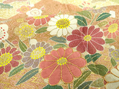 平和屋着物●京友禅の第一人者　松井青々　訪問着　駒刺繍　絞り　松皮菱花文　金銀彩　証紙付き　正絹　逸品　DABE5679ps
