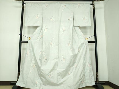 平和屋着物●都喜ヱ門　本場大島紬　白大島　9マルキ　紬の由来　藤絹織物謹製　証紙付き　正絹　逸品　未使用　DABE5680ps