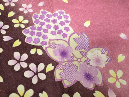 平和屋着物●豪華振袖　舞桜　暈し染め　金彩　銀通し地　正絹　逸品　DABE5686ps