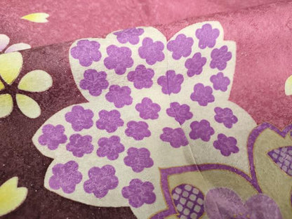 平和屋着物●豪華振袖　舞桜　暈し染め　金彩　銀通し地　正絹　逸品　DABE5686ps