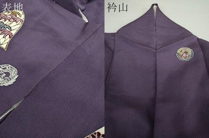 平和屋着物●初代 染人・山岡古都　首里琉染　訪問着　流水鳳凰花文　鬼しぼ縮緬　正絹　逸品　DABE5687ps
