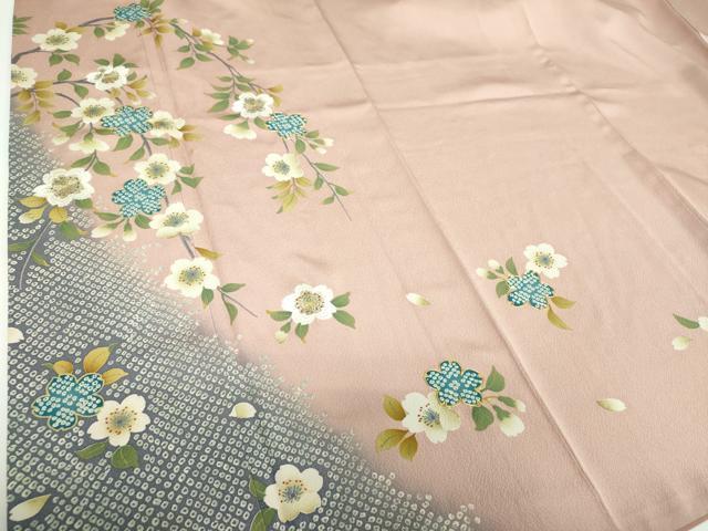 平和屋着物●ファッションデザイナー　花井幸子　訪問着　駒刺繍　枝垂れ桜　暈し染め　金糸　やまと誂製　正絹　逸品　DABE5688ps