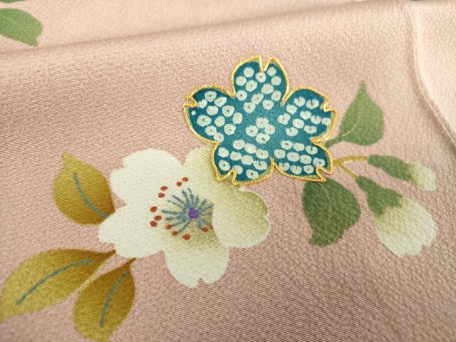平和屋着物●ファッションデザイナー　花井幸子　訪問着　駒刺繍　枝垂れ桜　暈し染め　金糸　やまと誂製　正絹　逸品　DABE5688ps