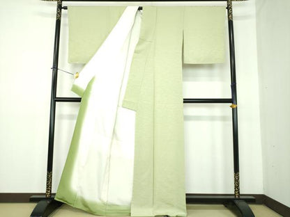平和屋着物●上質な色無地　雲地紋　夏虫色　正絹　逸品　未使用　DABE5690ps