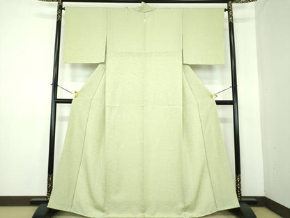 平和屋着物●上質な色無地　雲地紋　夏虫色　正絹　逸品　未使用　DABE5690ps