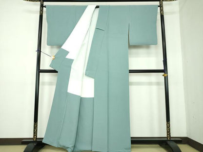 平和屋着物●上質な色無地　港鼠色　正絹　逸品　DABE5691ps