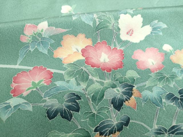 平和屋着物●訪問着　友禅　草花文　暈し染め　正絹　逸品　DABE5695ps