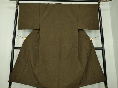 平和屋着物●男性　紬　濃涅色　正絹　逸品　DABE5696ps