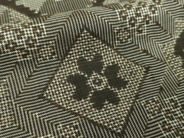 平和屋着物●本場大島紬　龍郷絣　花菱文　正絹　逸品　DABE5699ps
