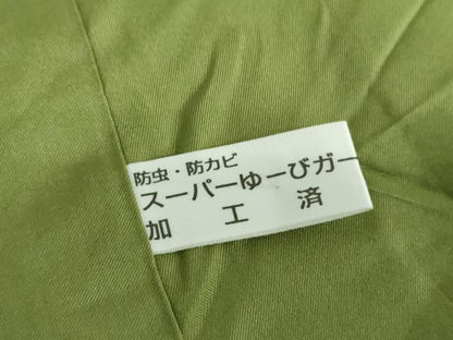 平和屋着物●訪問着　紬地　刺し子　総刺繍　笹竹文　正絹　逸品　DABE5701ps