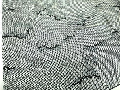 平和屋着物●上質な小紋　総絞り　雲文　さが美扱い　正絹　逸品　未使用　DABE5702ps