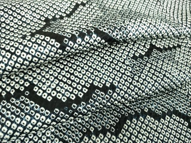 平和屋着物●上質な小紋　総絞り　雲文　さが美扱い　正絹　逸品　未使用　DABE5702ps