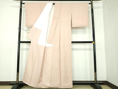 平和屋着物●上質な色無地　源氏香花地紋　洗柿色　正絹　逸品　DABE5704ps
