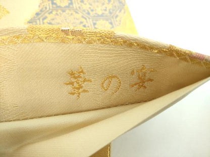平和屋着物▼六通柄袋帯 花の宴 金銀糸 正絹 逸品 DABE5712ps