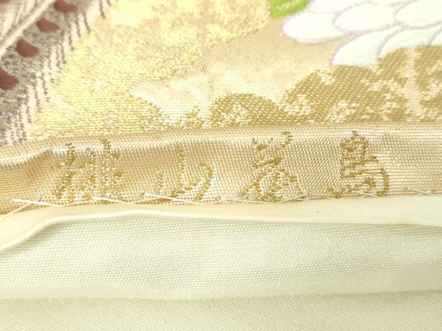平和屋着物▼六通柄袋帯 唐織 桃山花鳥 金糸 正絹 逸品 DABE5749ps