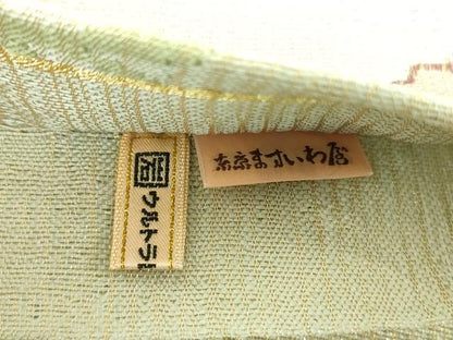 平和屋着物▽六通柄袋帯　スリーシーズン　春夏秋　すくい織　花唐草文　金糸　ますいわ屋扱い　正絹　逸品　未使用　DABE5753ps