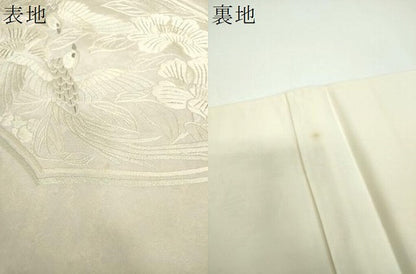 平和屋着物▼太鼓柄袋帯　総刺繍　花鳥文　銀糸　引箔　正絹　逸品　DABE5770ps