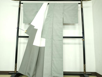 平和屋着物●結城紬　色無地　豆がら茶色　証紙付き　正絹　逸品　DABE5826ps