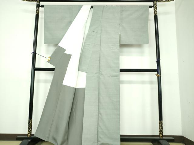 平和屋着物●結城紬　色無地　豆がら茶色　証紙付き　正絹　逸品　DABE5826ps
