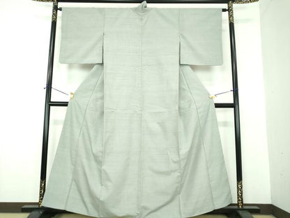 平和屋着物●結城紬　色無地　豆がら茶色　証紙付き　正絹　逸品　DABE5826ps