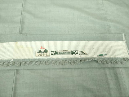 平和屋着物●結城紬　色無地　豆がら茶色　証紙付き　正絹　逸品　DABE5826ps