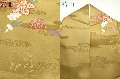 平和屋着物●上質な小紋　蔦の葉花文　金彩　正絹　逸品　DABE5827ps