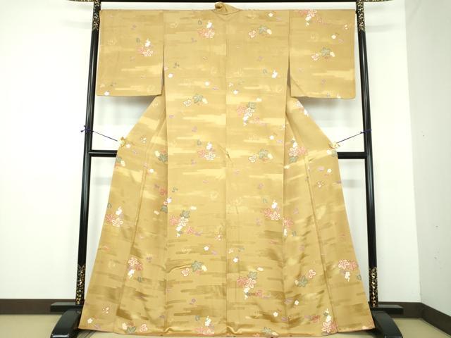平和屋着物●上質な小紋　蔦の葉花文　金彩　正絹　逸品　DABE5827ps