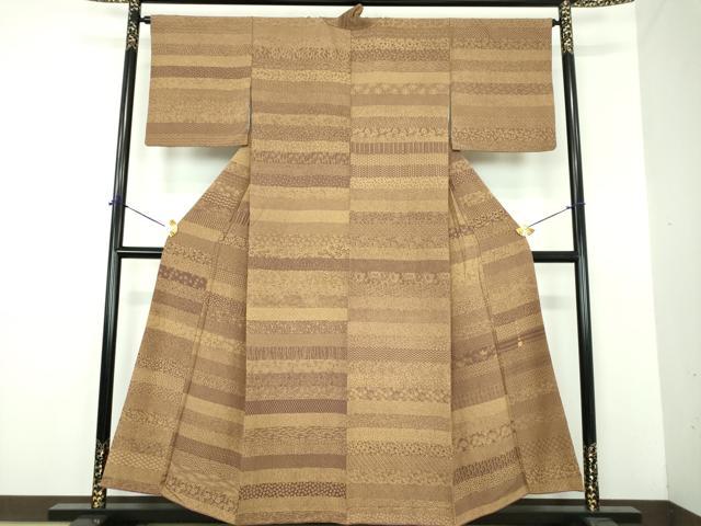 平和屋着物●小紋師　中島久雄　江戸小紋　百柄　横段吉祥小紋柄　正絹　逸品　DABE5832ps