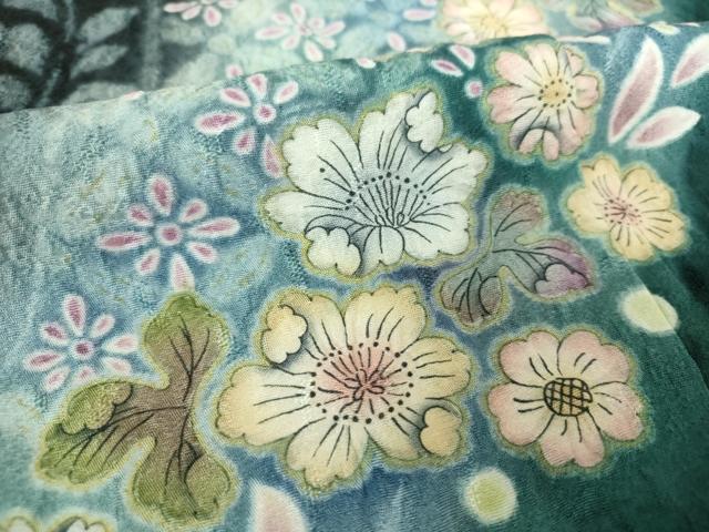平和屋着物●訪問着　絞り　辻が花　暈し染め　正絹　逸品　DABE5834ps