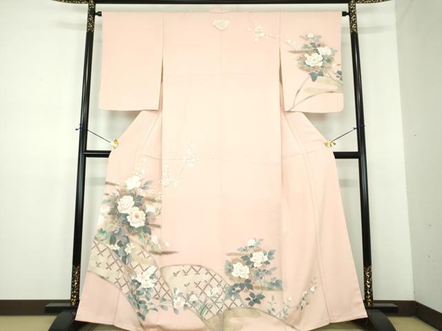 平和屋着物●訪問着　刺繍　籬花文　金彩　正絹　逸品　未使用　DABE5835ps