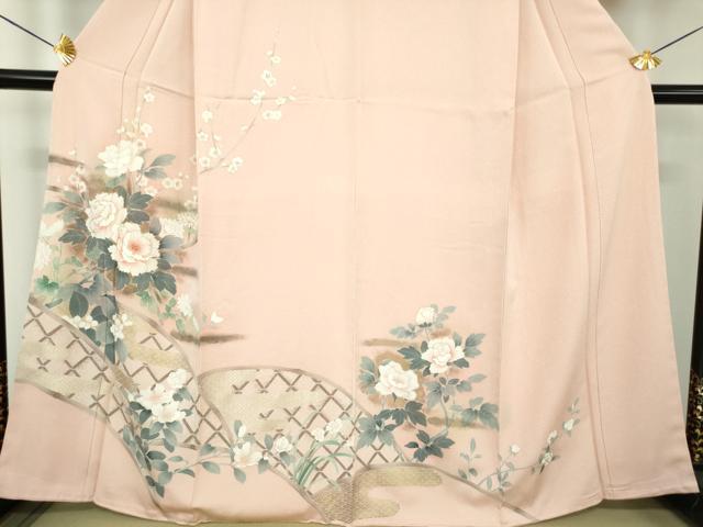 平和屋着物●訪問着　刺繍　籬花文　金彩　正絹　逸品　未使用　DABE5835ps