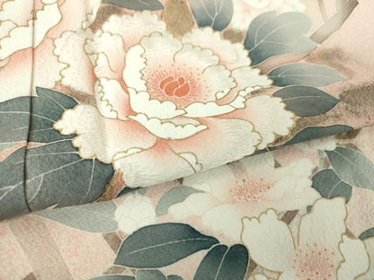 平和屋着物●訪問着　刺繍　籬花文　金彩　正絹　逸品　未使用　DABE5835ps