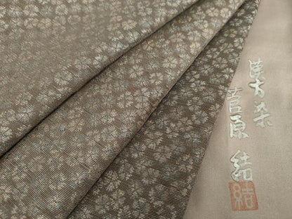 平和屋着物●菅原工房　菅原結作　漢方染　お召　花尽くし　やまと金ラベル　正絹　逸品　DABE5838ps