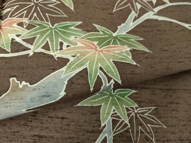 平和屋着物●白山紬　訪問着　友禅　楓文　正絹　逸品　DABE5839ps