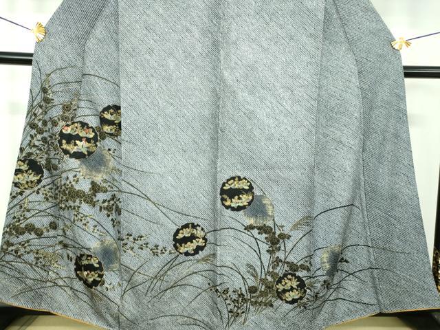 平和屋着物●訪問着　刺繍　絞り　雪輪花文　金彩　正絹　逸品　DABE5847ps