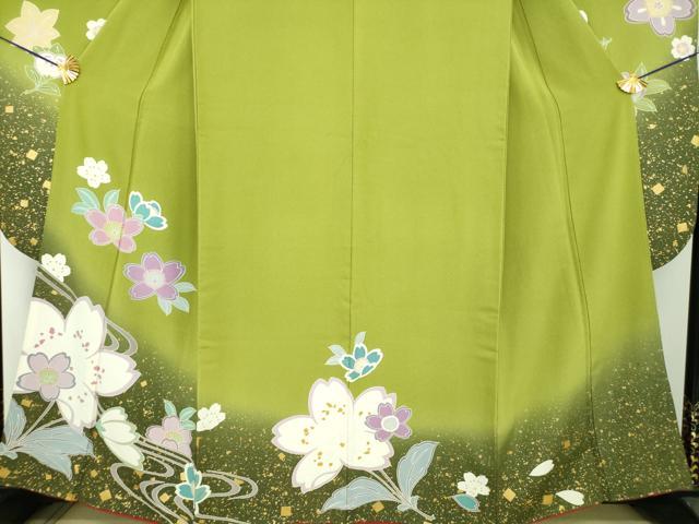 平和屋着物●豪華振袖　流水舞桜　暈し染め　金彩　正絹　逸品　DABE5849ps