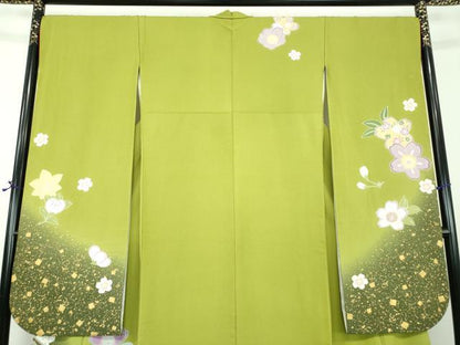 平和屋着物●豪華振袖　流水舞桜　暈し染め　金彩　正絹　逸品　DABE5849ps