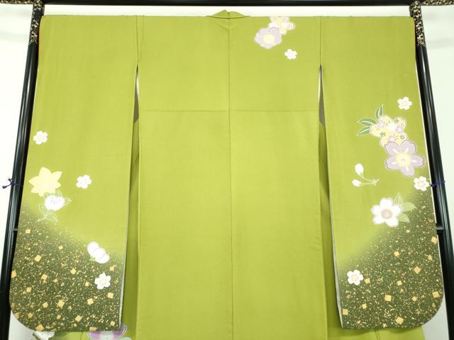 平和屋着物●豪華振袖　流水舞桜　暈し染め　金彩　正絹　逸品　DABE5849ps