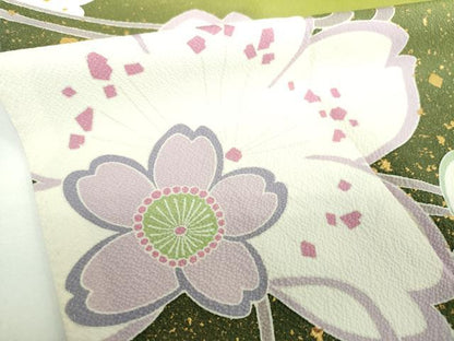 平和屋着物●豪華振袖　流水舞桜　暈し染め　金彩　正絹　逸品　DABE5849ps