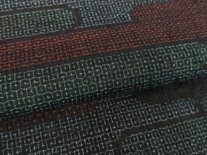 平和屋着物●結城紬　80亀甲　エ霞　正絹　逸品　DABE5850ps