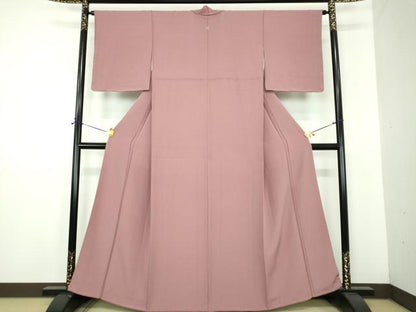 平和屋着物●上質な色無地　濃梅鼠色　正絹　逸品　未使用　DABE5855ps