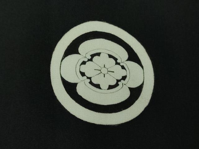 平和屋着物●男性　黒紋付　正絹　逸品　DABE5856ps