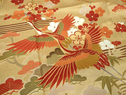 平和屋着物●訪問着　駒刺繍　松竹梅　飛鶴文　暈し染め　金彩　まるやま扱い　正絹　逸品　DABE5859ps