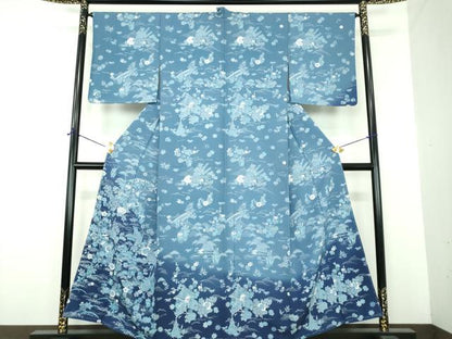 平和屋着物●訪問着　風景花文　暈し染め　正絹　逸品　未使用　DABE5866ps