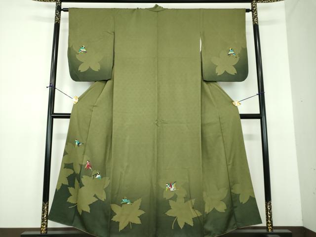 平和屋着物●二代目清次郎　手描き　訪問着　飛鳥文　舞桜シルエット　暈し染め　正絹　逸品　DABE5867ps